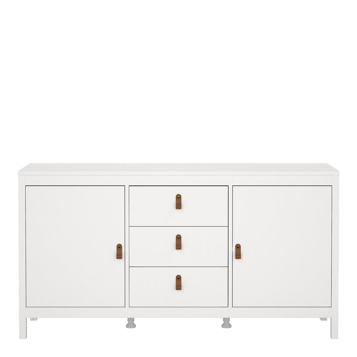 Barcelona Sideboard 2 doors + 3 drawers in White - TidySpaces