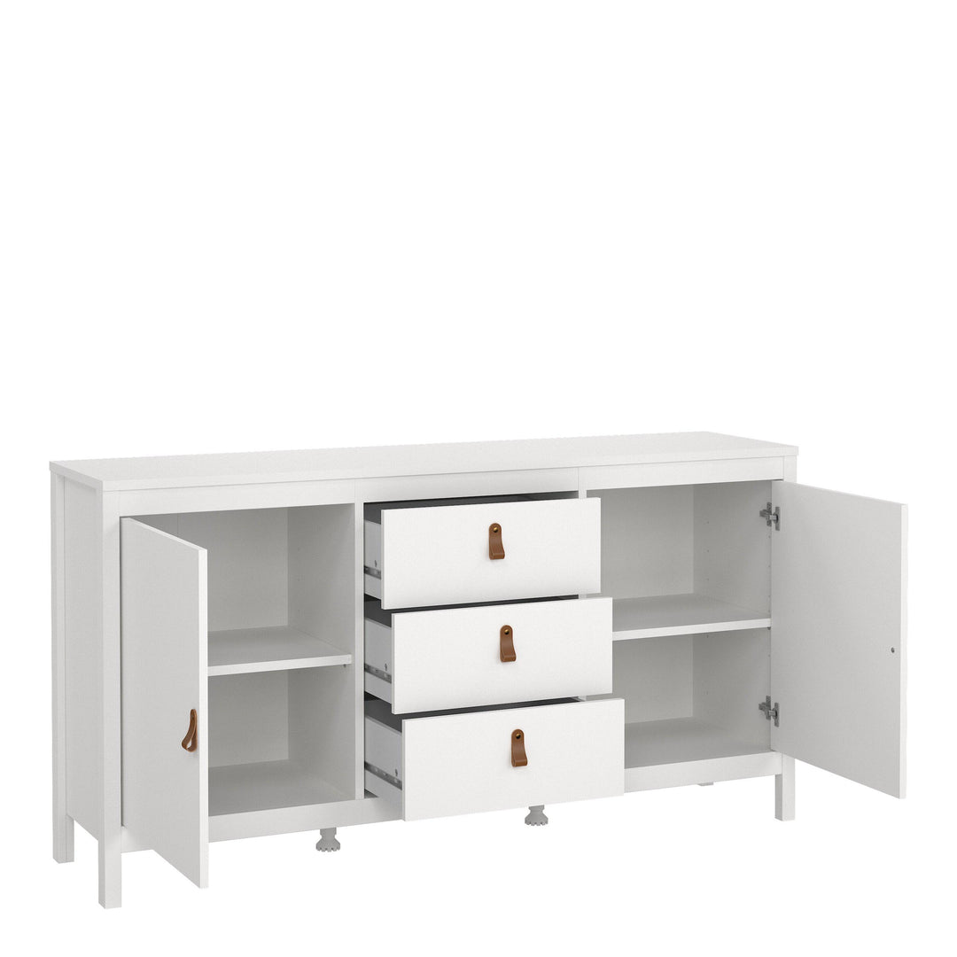 Barcelona Sideboard 2 doors + 3 drawers in White - TidySpaces