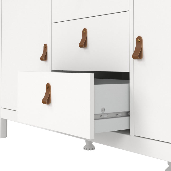 Barcelona Sideboard 2 doors + 3 drawers in White - TidySpaces