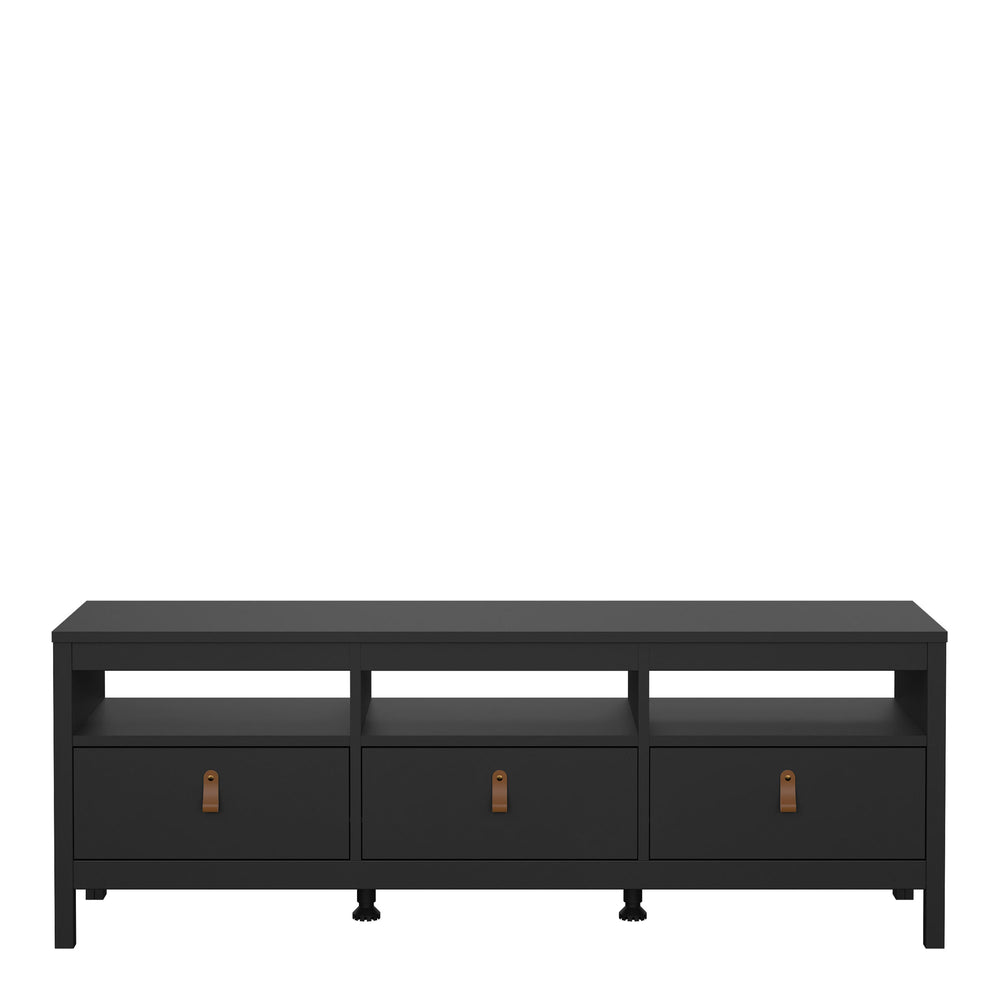 Barcelona Tv-unit 3 drawers in Matt Black - TidySpaces