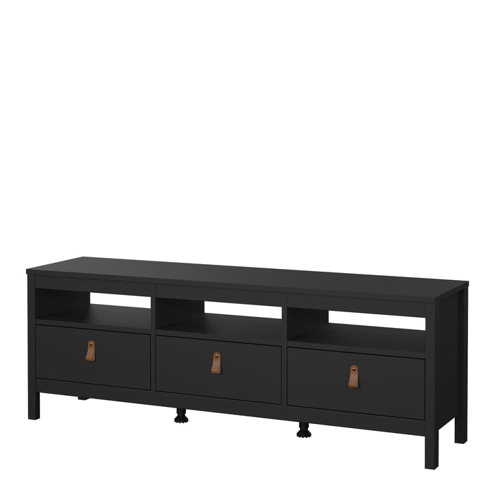 Barcelona Tv-unit 3 drawers in Matt Black - TidySpaces