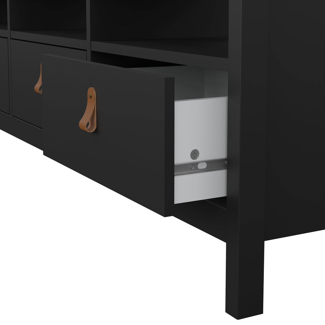 Barcelona Tv-unit 3 drawers in Matt Black - TidySpaces