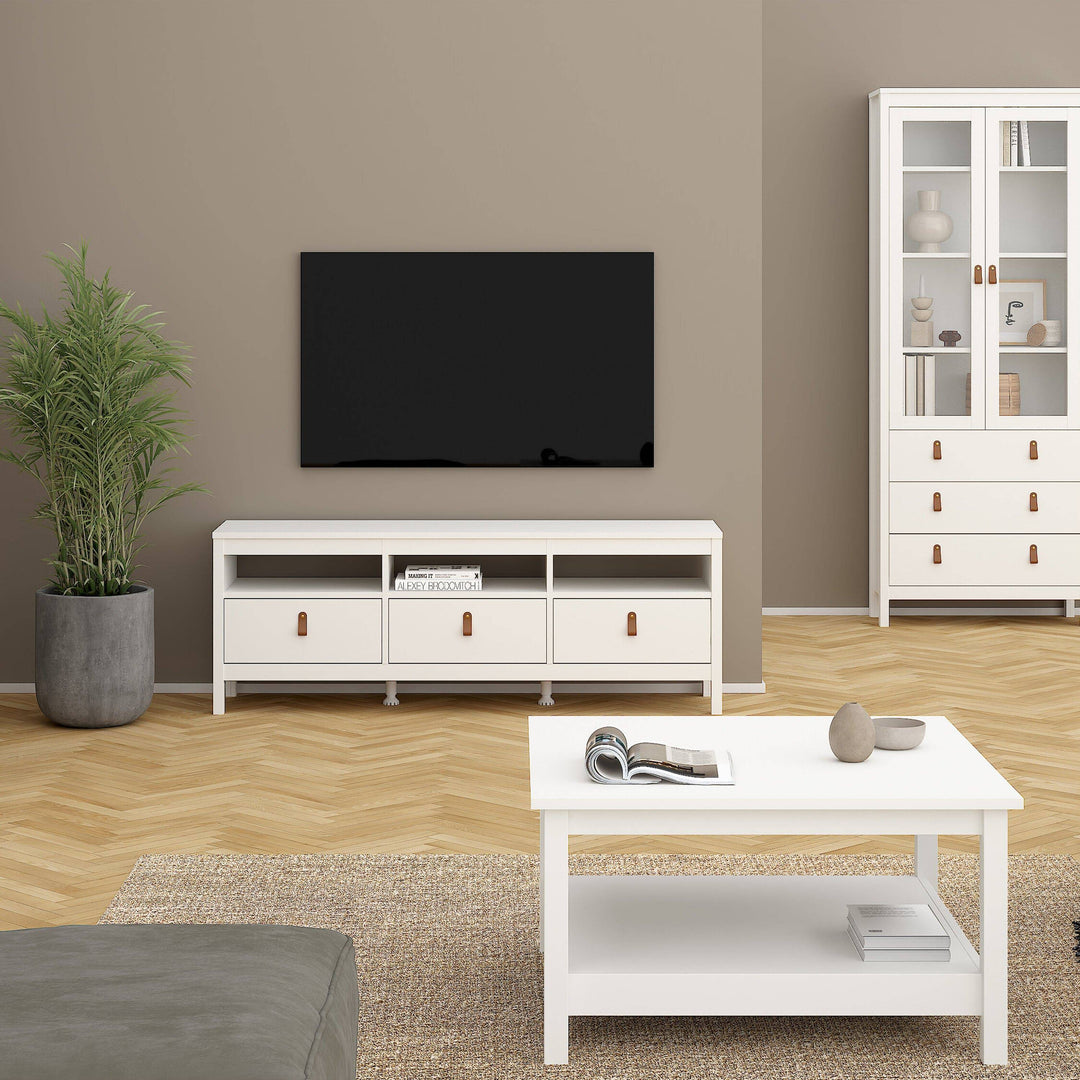 Barcelona Tv-unit 3 drawers in White - TidySpaces