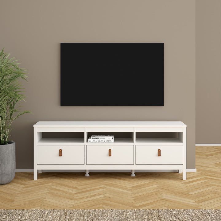 Barcelona Tv-unit 3 drawers in White - TidySpaces