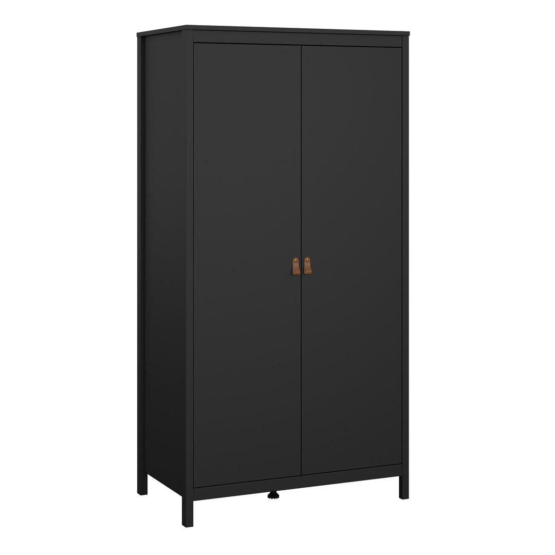 Barcelona Wardrobe with 2 doors in Matt Black - TidySpaces