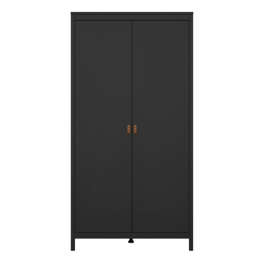 Barcelona Wardrobe with 2 doors in Matt Black - TidySpaces