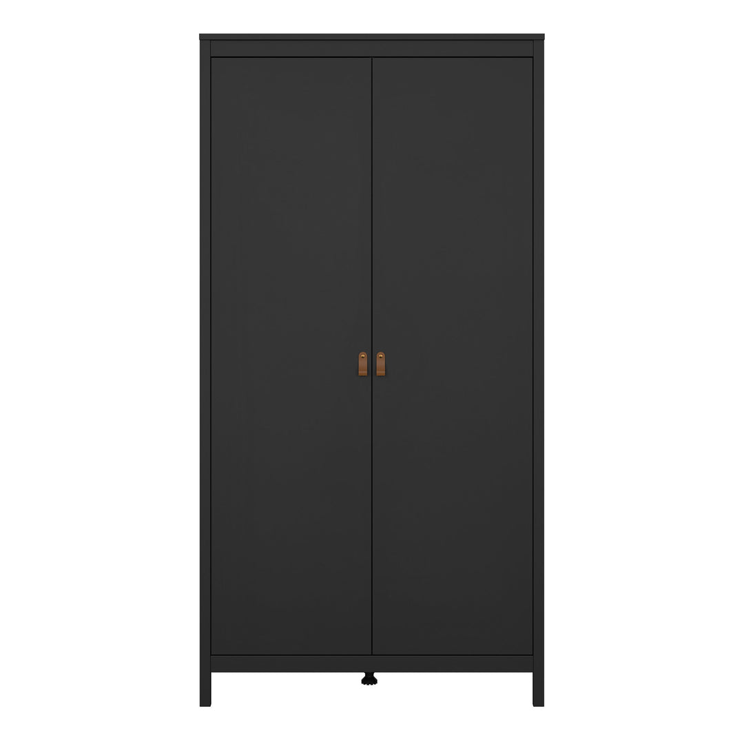 Barcelona Wardrobe with 2 doors in Matt Black - TidySpaces