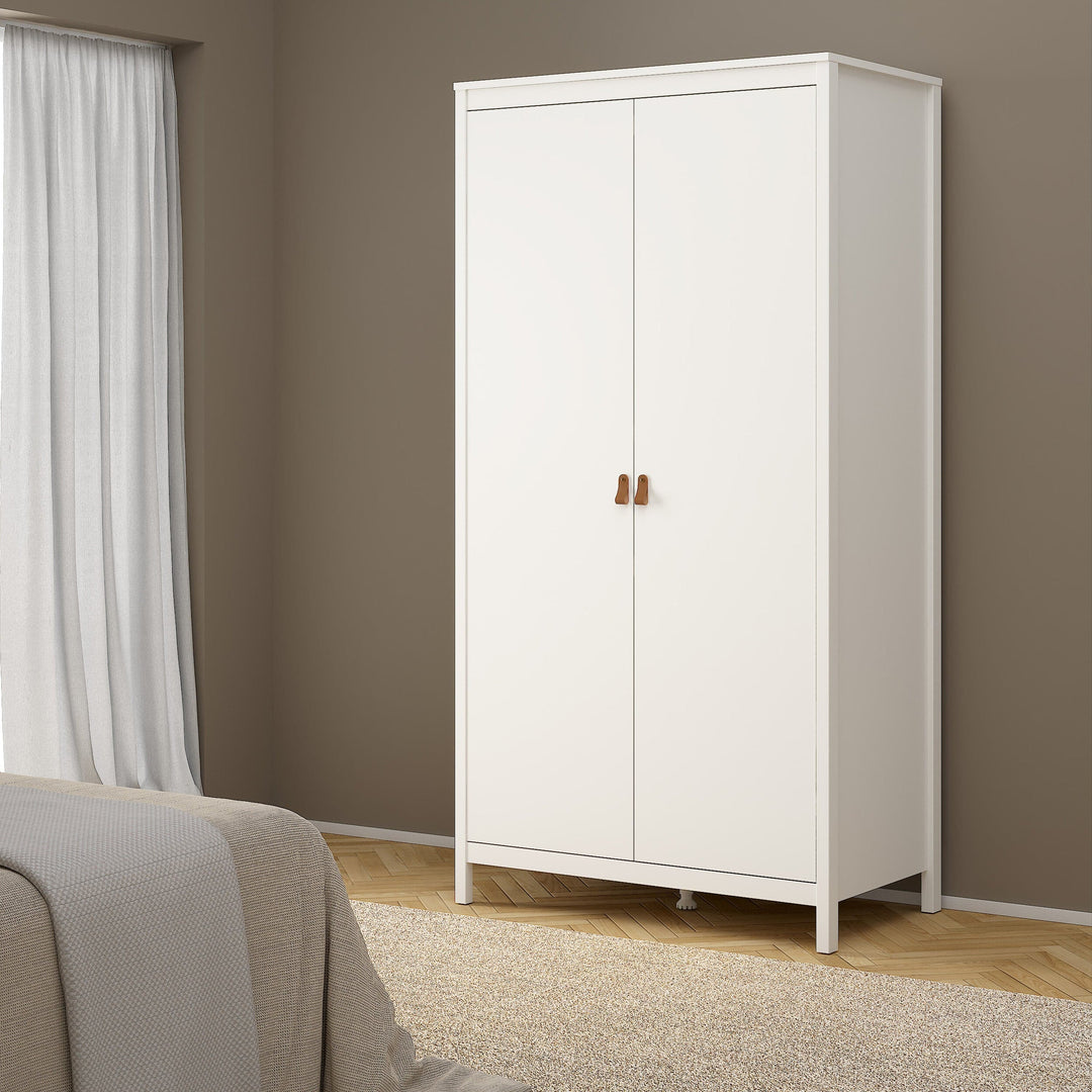 Barcelona Wardrobe with 2 doors in White - TidySpaces