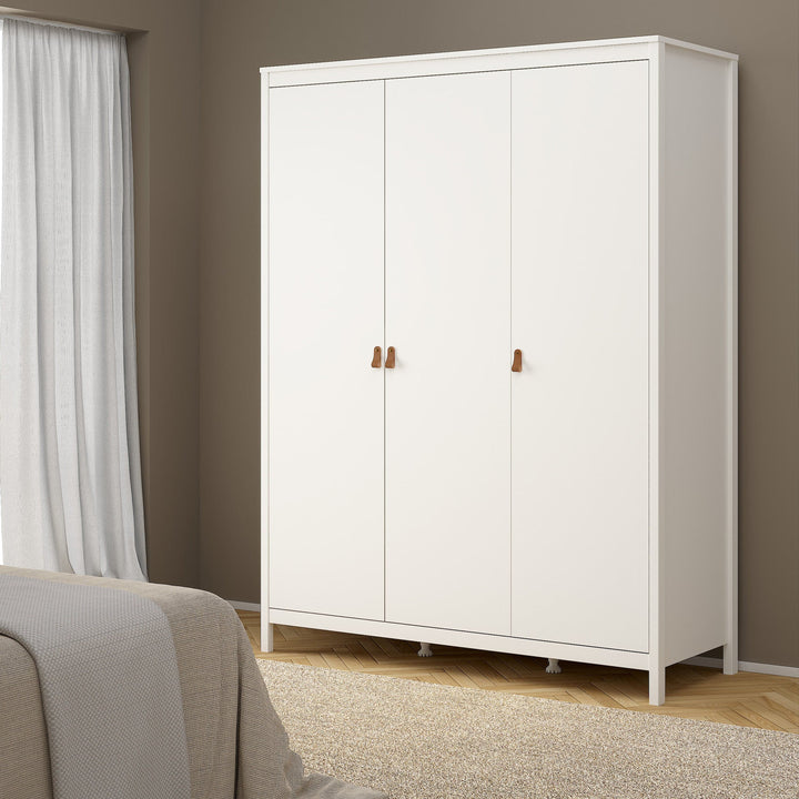 Barcelona Wardrobe with 3 doors in White - TidySpaces