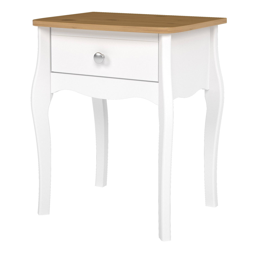 Baroque Nightstand Pure White Iced Coffee Lacquer - TidySpaces