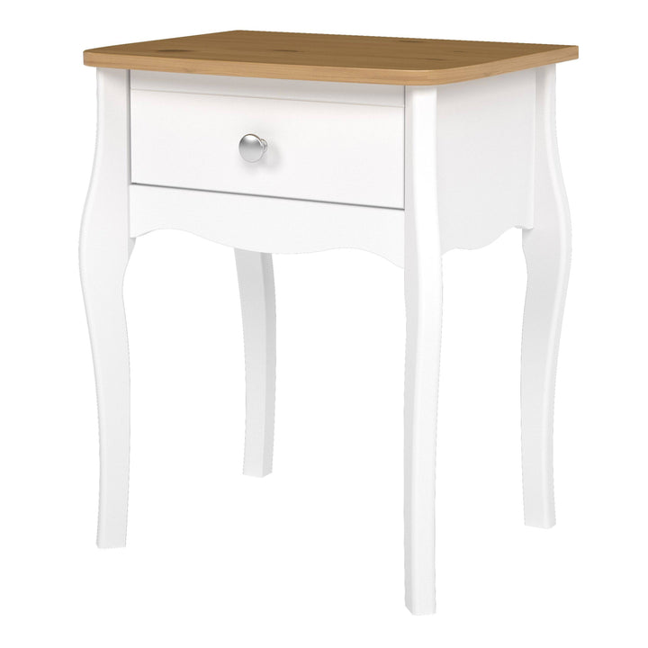 Baroque Nightstand Pure White Iced Coffee Lacquer - TidySpaces