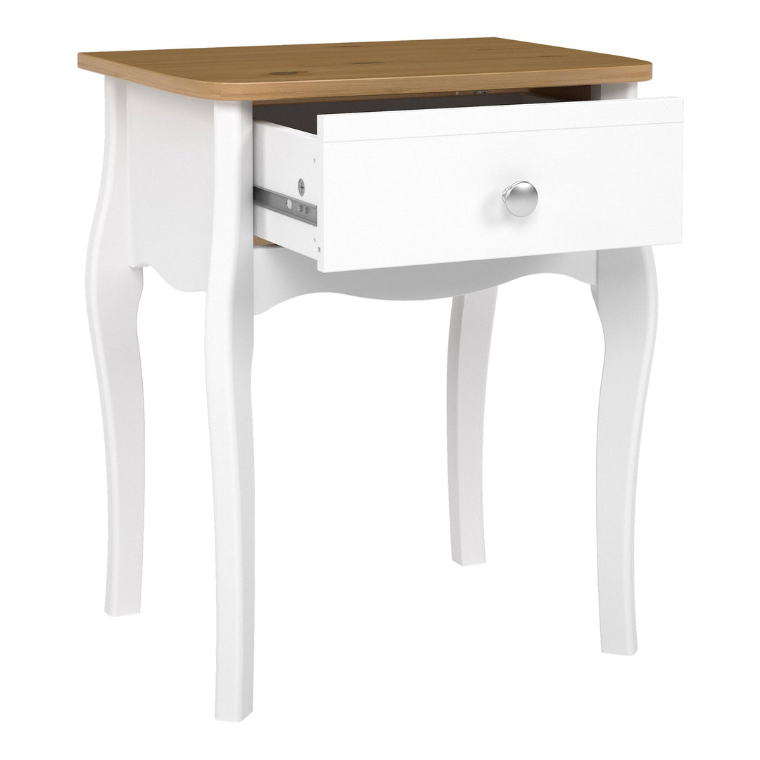 Baroque Nightstand Pure White Iced Coffee Lacquer - TidySpaces