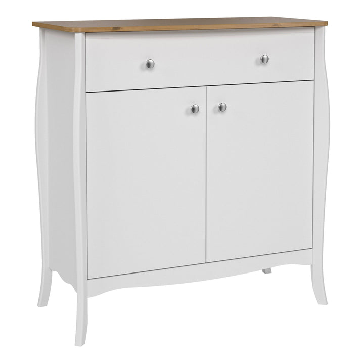 Baroque Sideboard 2 Doors + 1 Drawer, Pure White Iced Coffee Lacquer - TidySpaces