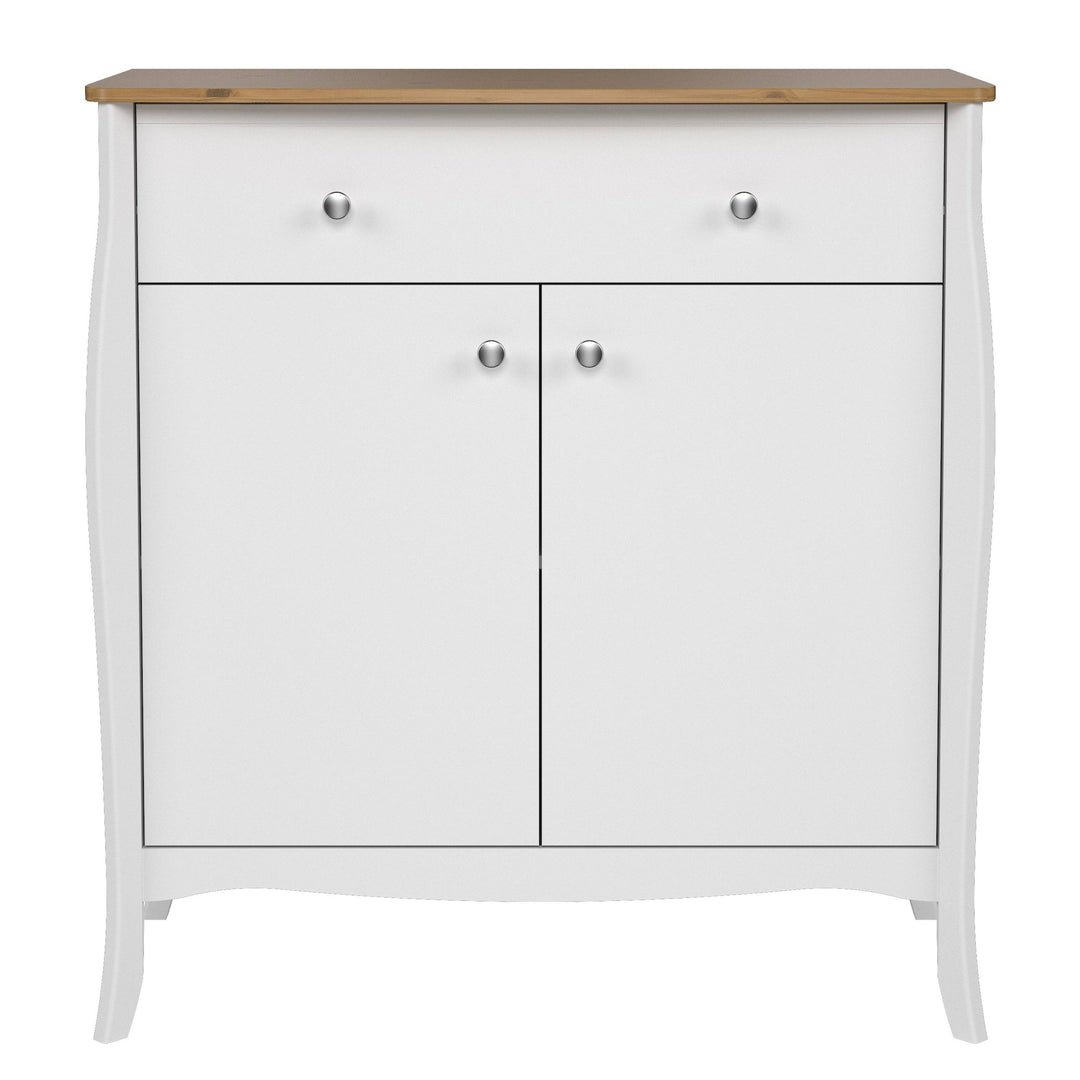 Baroque Sideboard 2 Doors + 1 Drawer, Pure White Iced Coffee Lacquer - TidySpaces