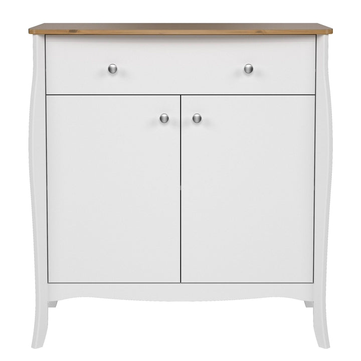 Baroque Sideboard 2 Doors + 1 Drawer, Pure White Iced Coffee Lacquer - TidySpaces