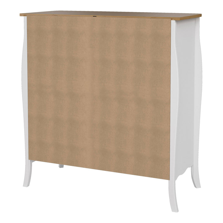 Baroque Sideboard 2 Doors + 1 Drawer, Pure White Iced Coffee Lacquer - TidySpaces