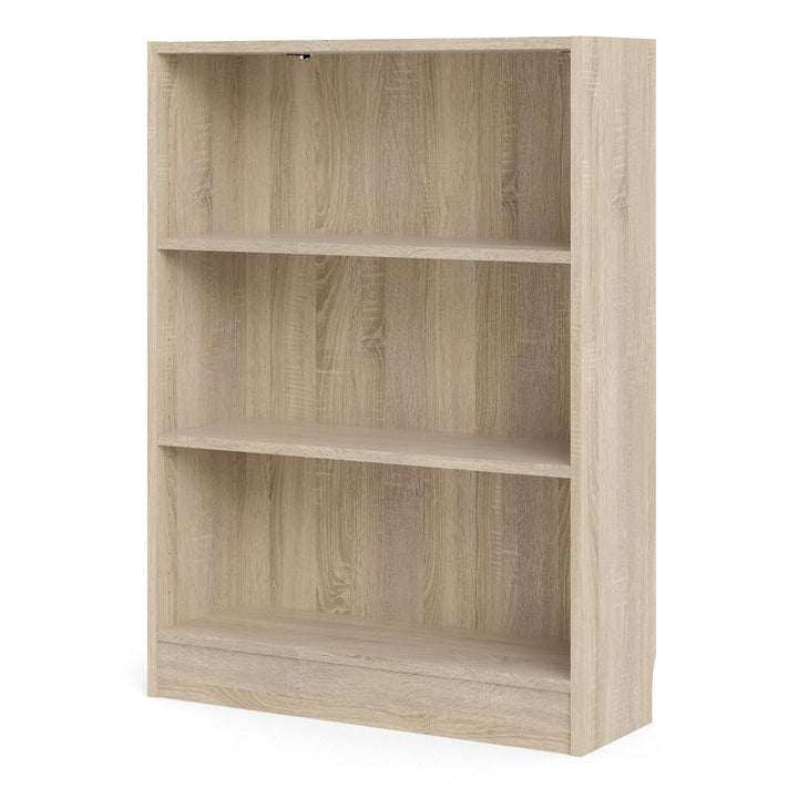 Basic Low Wide Bookcase (2 Shelves) in Oak - TidySpaces