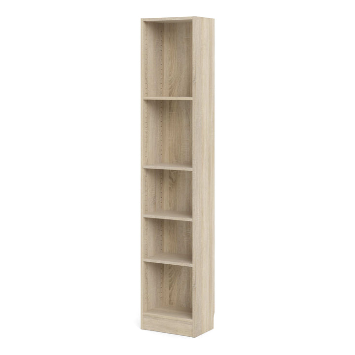 Basic Tall Narrow Bookcase (4 Shelves) in Oak - TidySpaces