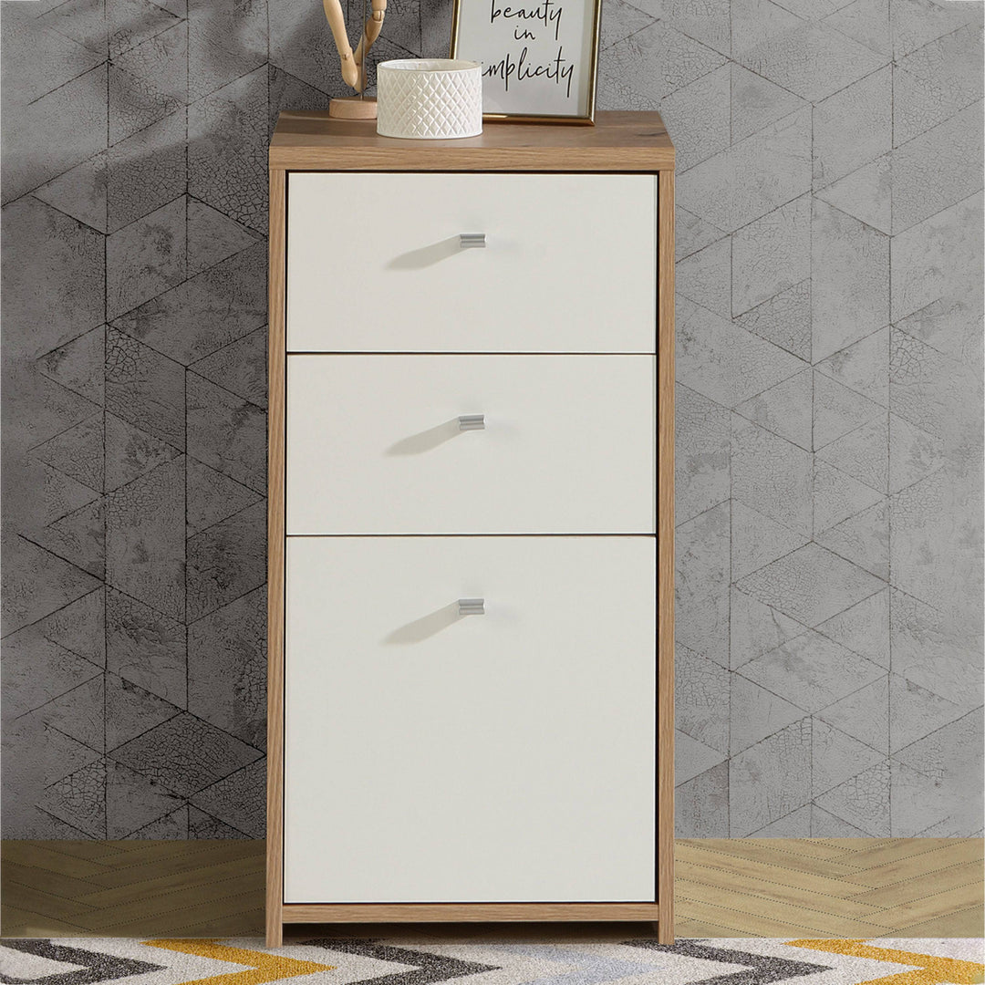 Best Chest Storage Cabinet 2 Drawers 1 Door in Artisan Oak/White - TidySpaces