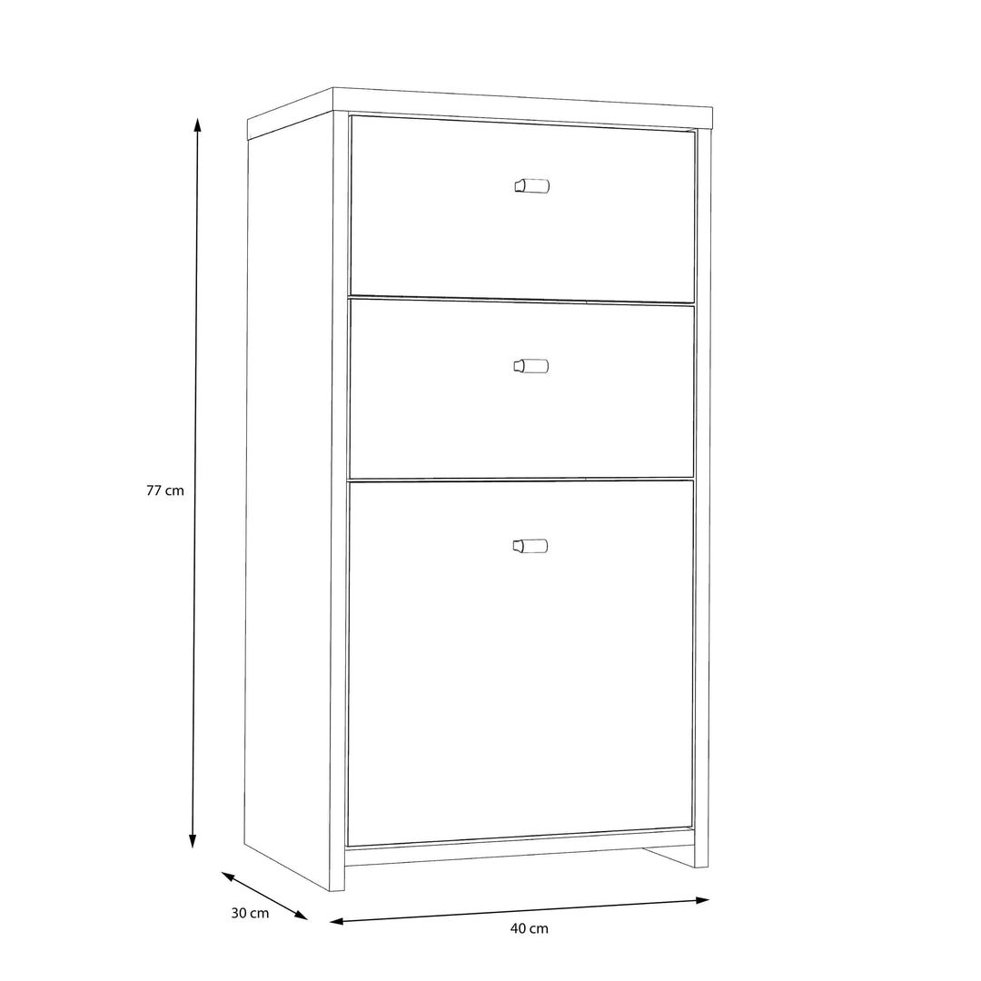 Best Chest Storage Cabinet 2 Drawers 1 Door in Concrete Optic Dark Grey/Old - Wood Vintage - TidySpaces