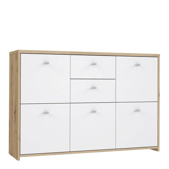 Best Chest Storage Cabinet with 2 Drawers and 5 Doors in Artisan Oak/White - TidySpaces