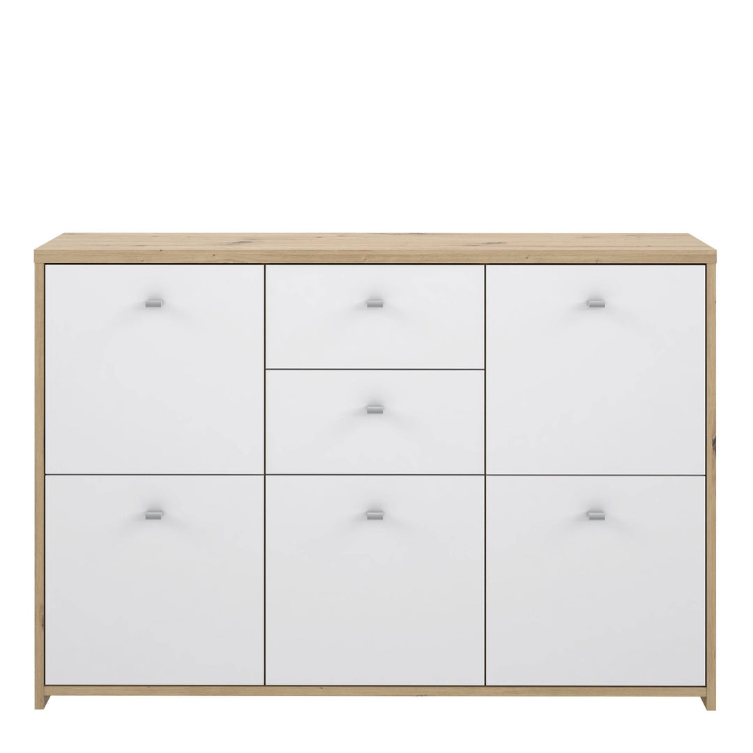 Best Chest Storage Cabinet with 2 Drawers and 5 Doors in Artisan Oak/White - TidySpaces