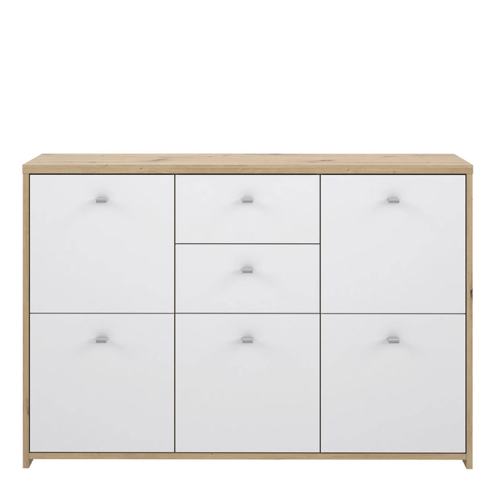 Best Chest Storage Cabinet with 2 Drawers and 5 Doors in Artisan Oak/White - TidySpaces