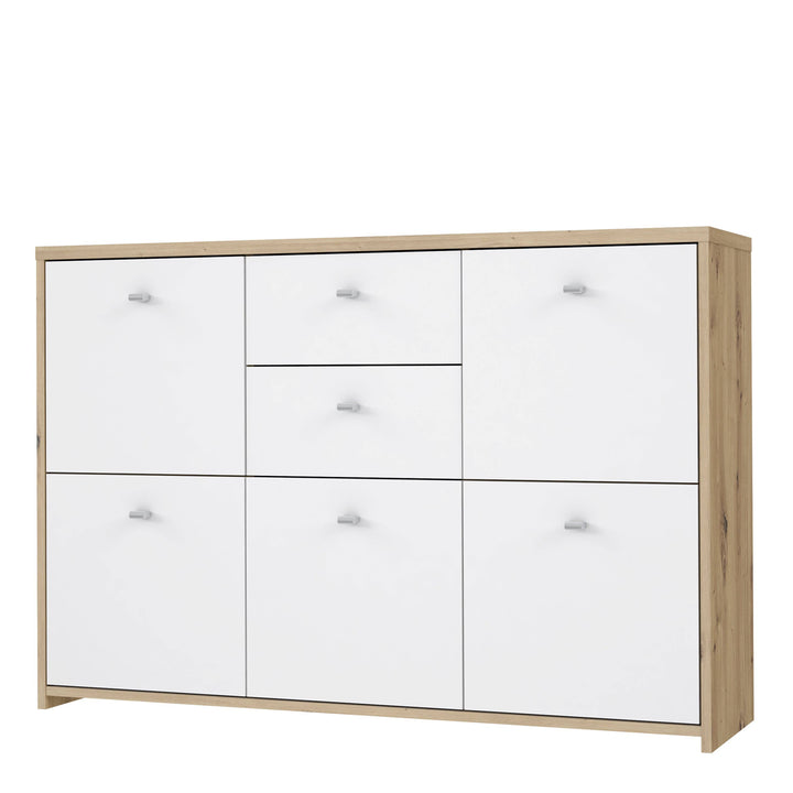 Best Chest Storage Cabinet with 2 Drawers and 5 Doors in Artisan Oak/White - TidySpaces