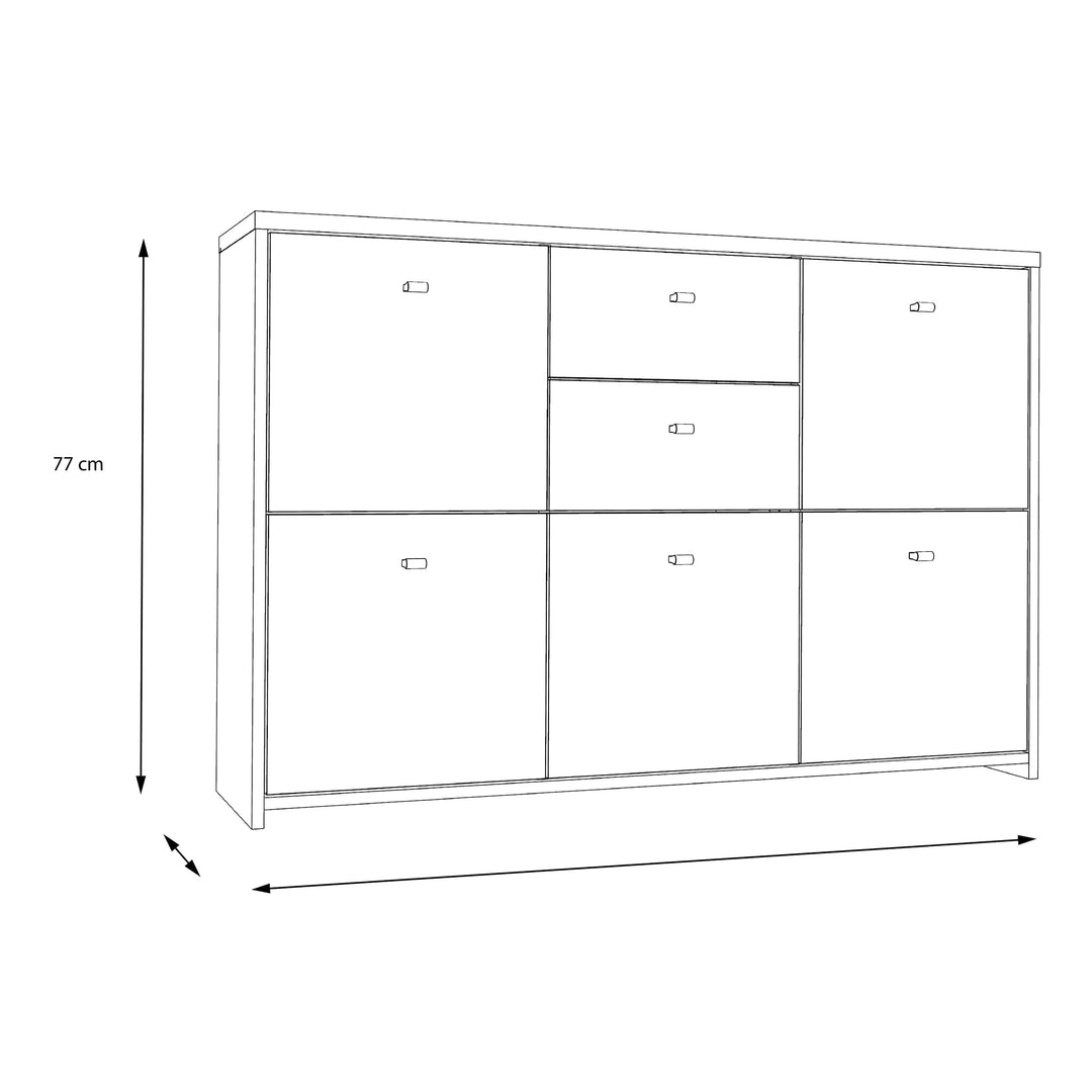 Best Chest Storage Cabinet with 2 Drawers and 5 Doors in Artisan Oak/White - TidySpaces