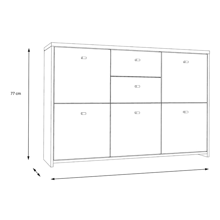 Best Chest Storage Cabinet with 2 Drawers and 5 Doors in Artisan Oak/White - TidySpaces