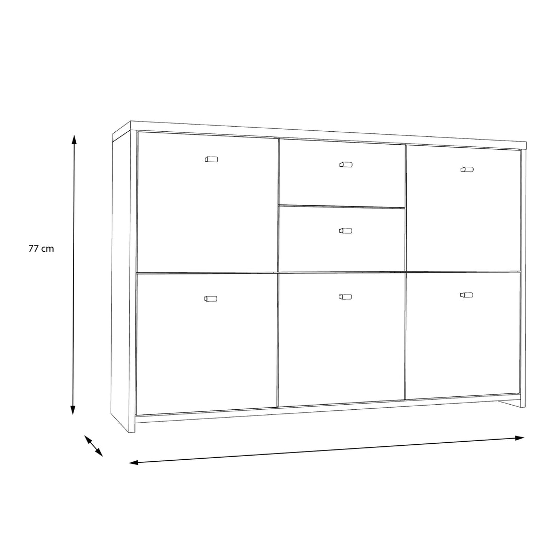 Best Chest Storage Cabinet with 2 Drawers and 5 Doors in Concrete Optic Dark Grey/Old - Wood Vintage - TidySpaces
