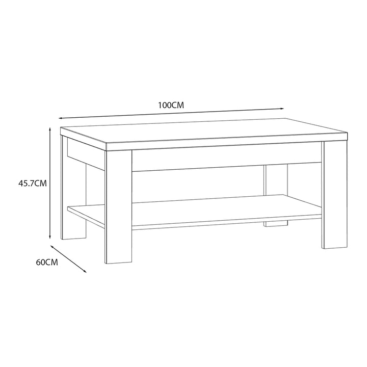 Bohol Coffee Table in Riviera Oak/Grey Oak - TidySpaces