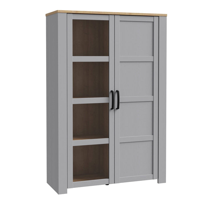 Bohol Display Cabinet in Riviera Oak/Grey Oak - TidySpaces