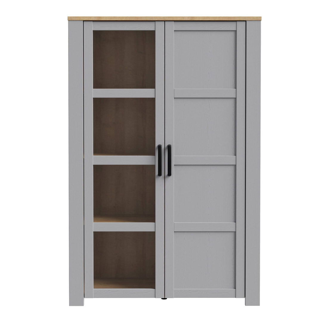 Bohol Display Cabinet in Riviera Oak/Grey Oak - TidySpaces