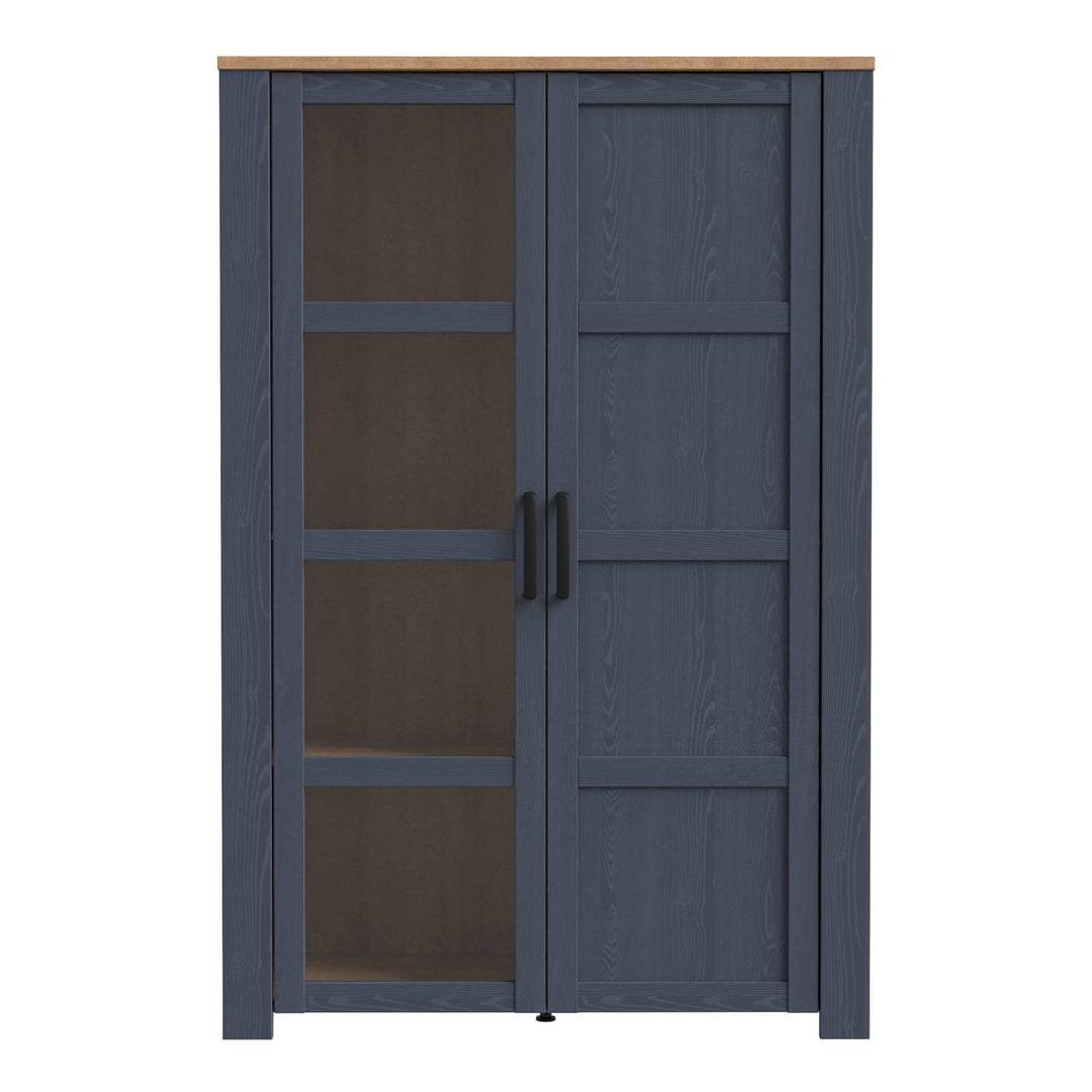 Bohol Display Cabinet in Riviera Oak/Navy - TidySpaces