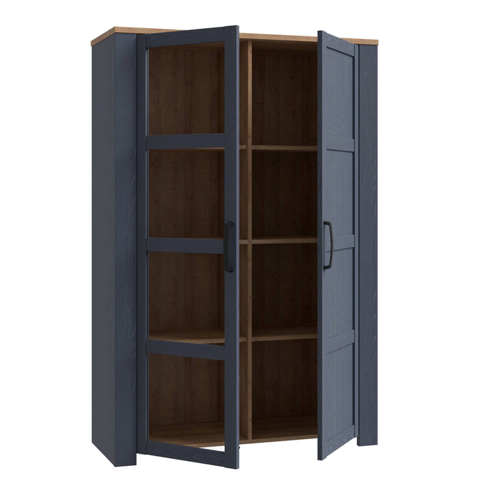 Bohol Display Cabinet in Riviera Oak/Navy - TidySpaces