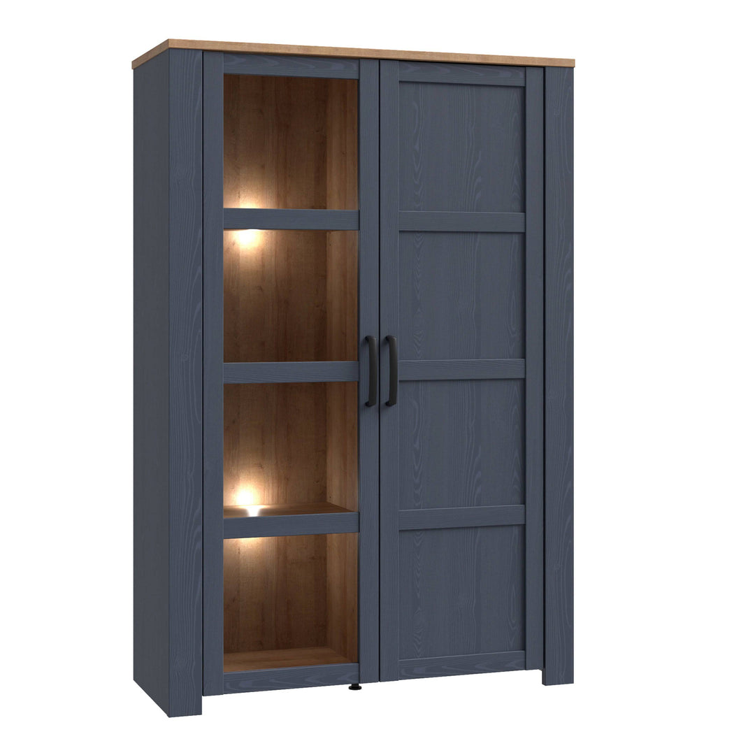 Bohol Display Cabinet in Riviera Oak/Navy - TidySpaces