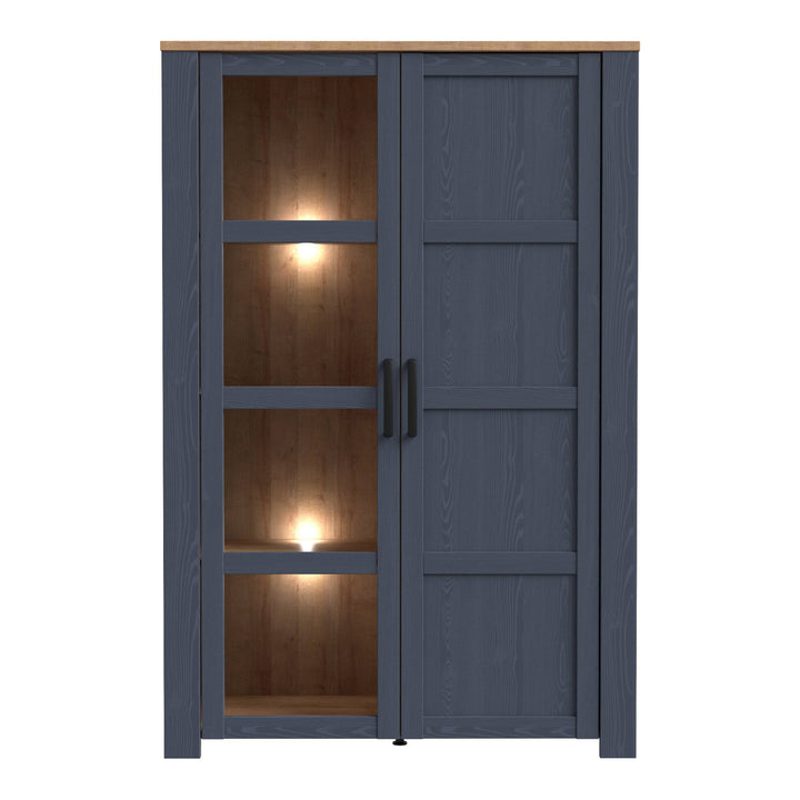 Bohol Display Cabinet in Riviera Oak/Navy - TidySpaces