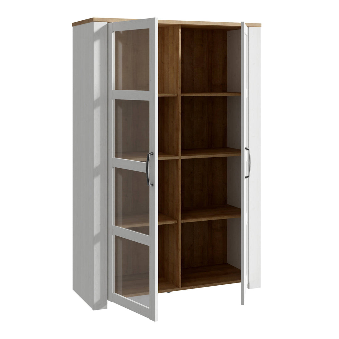 Bohol Display Cabinet in Riviera Oak/White - TidySpaces