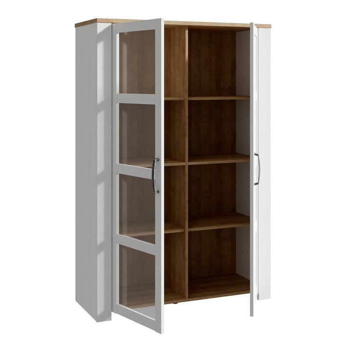 Bohol Display Cabinet in Riviera Oak/White - TidySpaces