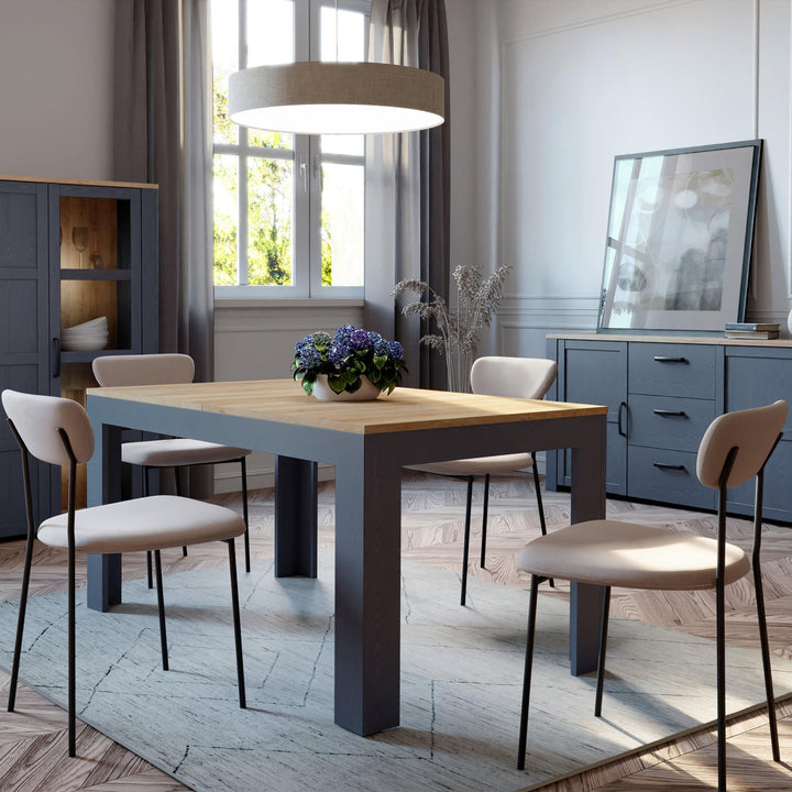 Bohol Extending Dining Table in Riviera Oak/Navy - TidySpaces