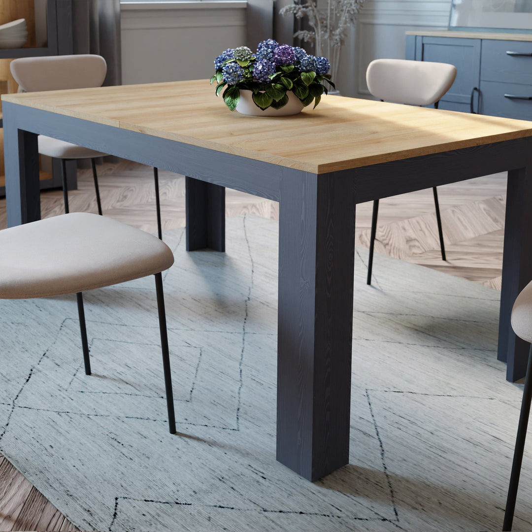 Bohol Extending Dining Table in Riviera Oak/Navy - TidySpaces