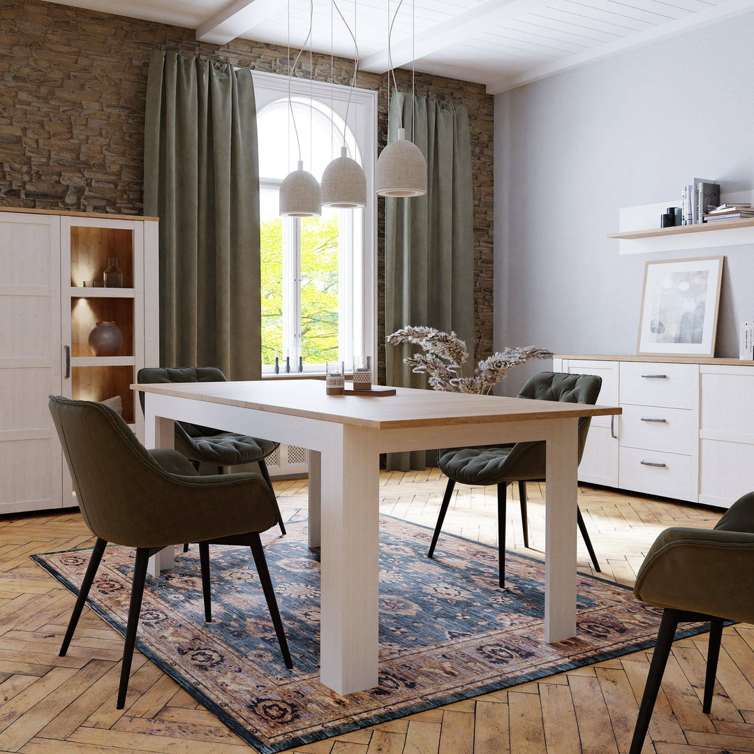 Bohol Extending Dining Table in Riviera Oak/White - TidySpaces