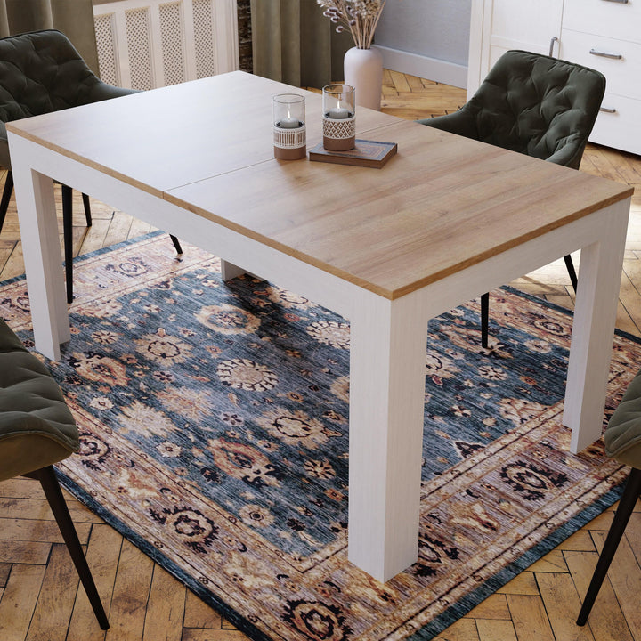 Bohol Extending Dining Table in Riviera Oak/White - TidySpaces