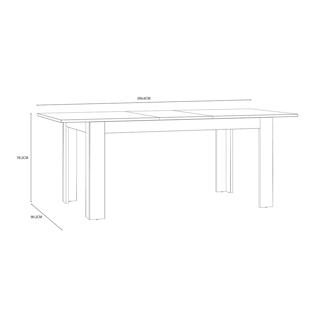 Bohol Extending Dining Table in Riviera Oak/White - TidySpaces