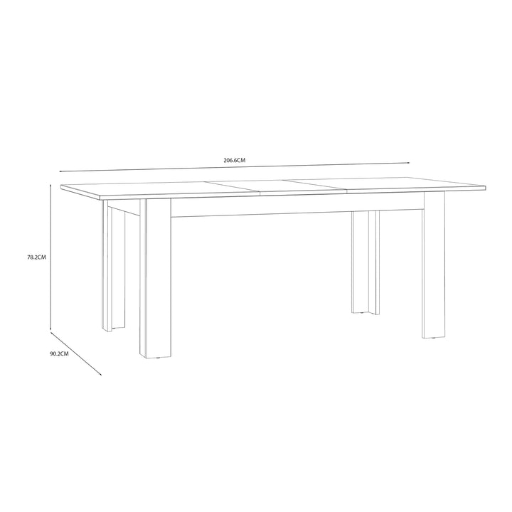 Bohol Extending Dining Table in Riviera Oak/White - TidySpaces