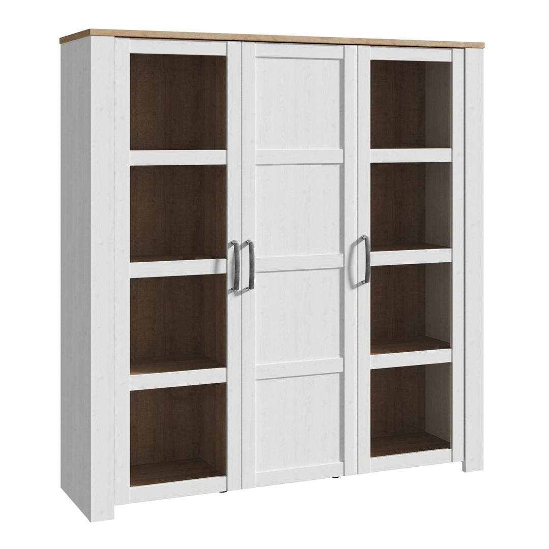 Bohol Large Display Cabinet in Riviera Oak/White - TidySpaces