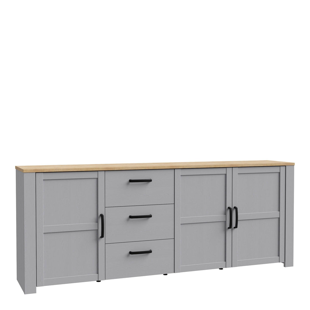 Bohol Large Sideboard in Riviera Oak/Grey Oak - TidySpaces