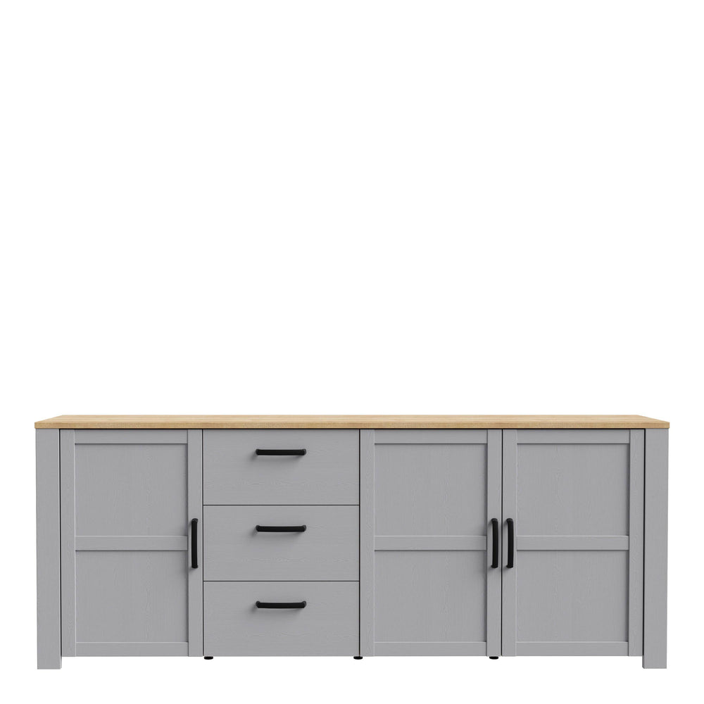 Bohol Large Sideboard in Riviera Oak/Grey Oak - TidySpaces