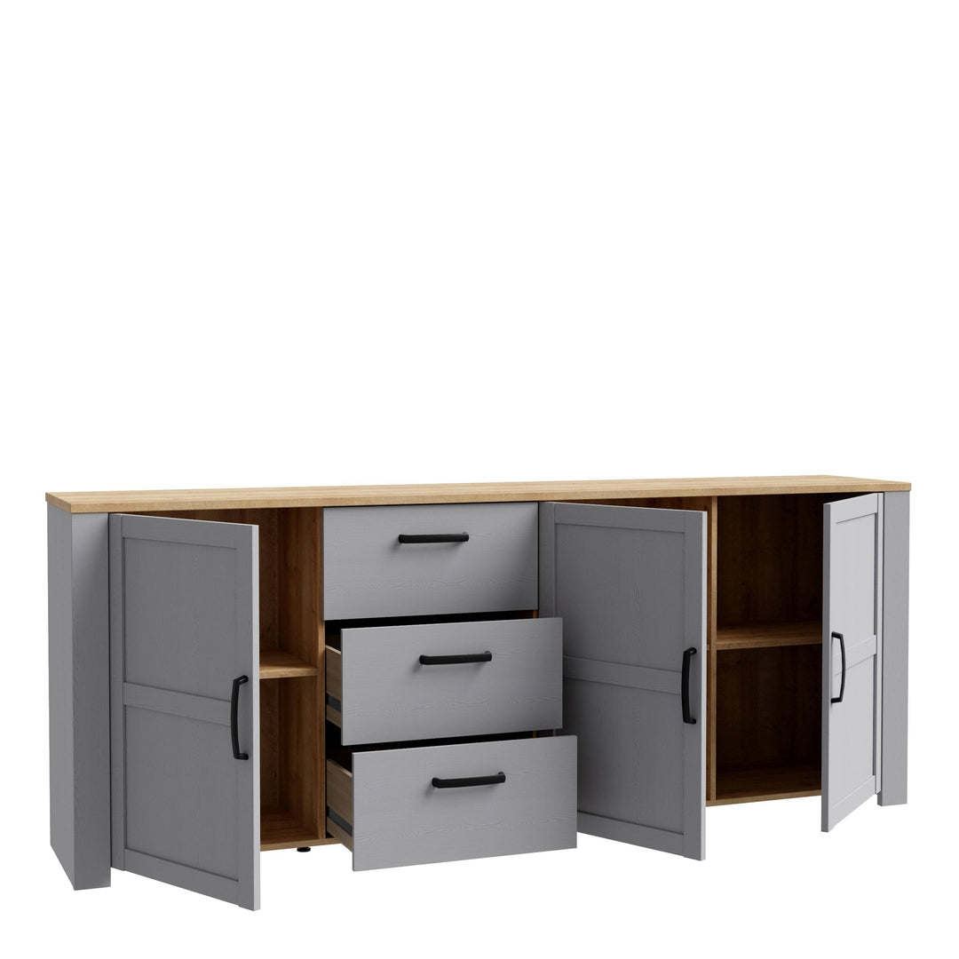 Bohol Large Sideboard in Riviera Oak/Grey Oak - TidySpaces